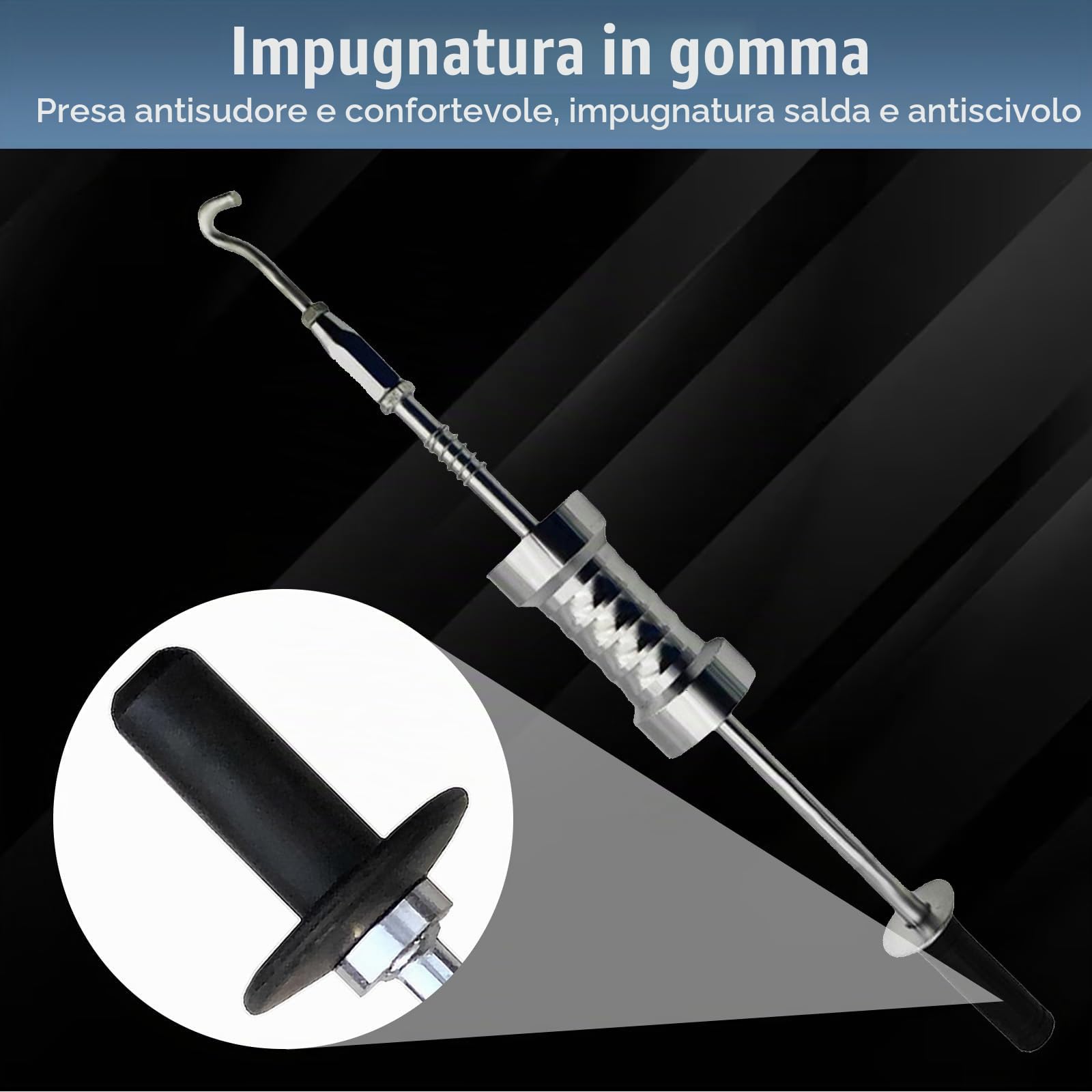 Martello da Tirare 8.5 kg, Set Martello Scorrevole, Martello da Trazione per Carichi Pesanti con 5 Ganci, Martello a Percussione, Strumento per Rimozione Ammaccature Sulla Carrozzeria
