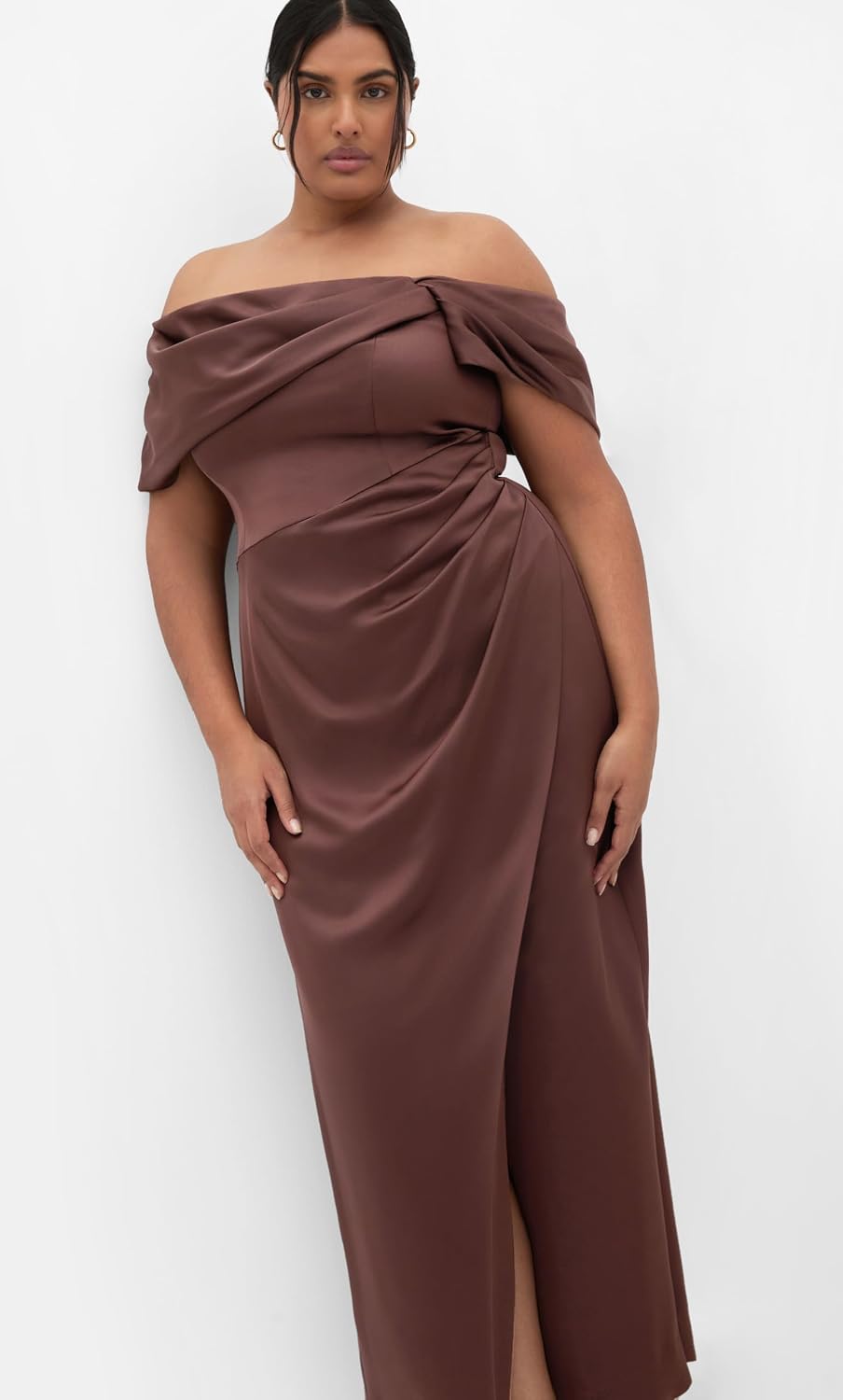 City Chic Plus Size Dress - Paloma Off Shoulder Maxi