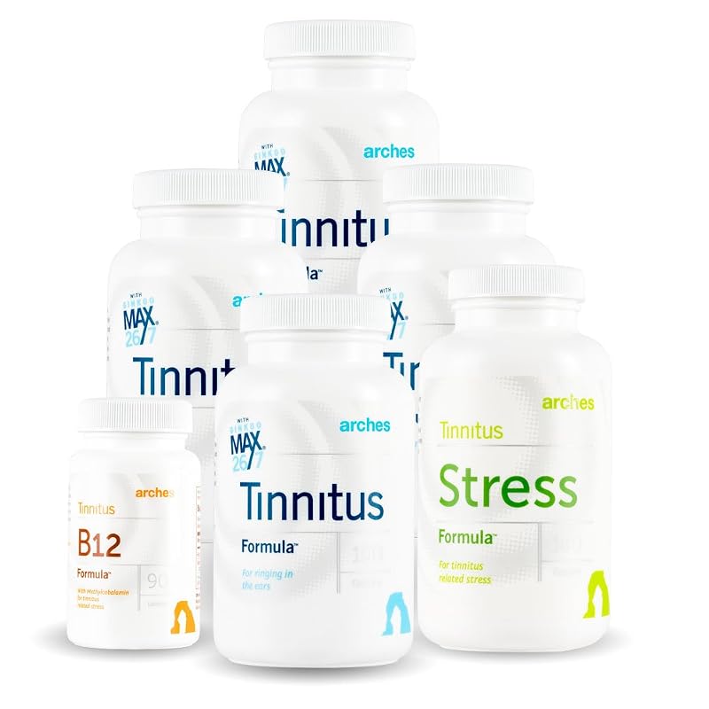 Arches Tinnitus Formulas - Combo de suplementos fitoterápicos com Ginkgo biloba - 6 unidades