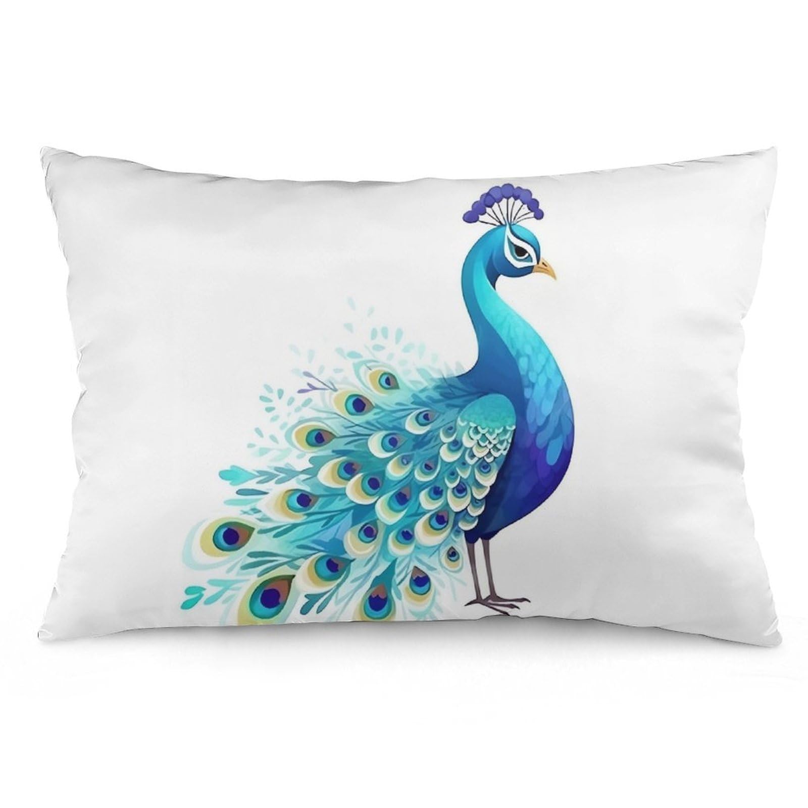 NTVOWPZO 2 Pack Decoration Throw Pillow Covers 12 "x20 Pillowcases Covers Cartoon Blue Peacock Pillowcases Modern Farmhouse Home Decor Sofa Cushions Covers for Couch Bed Living Room