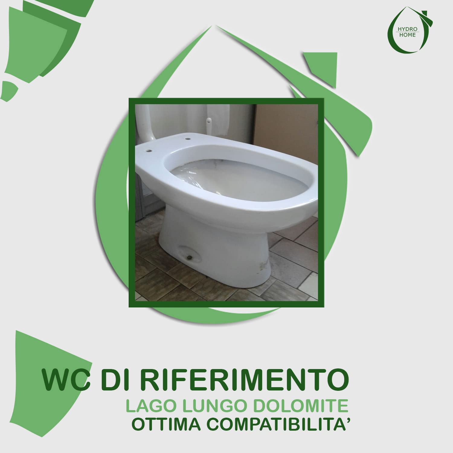 HYDRO HOME Tavoletta Wc Compatibile con LAGO LUNGO DOLOMITE, Copriwater In Legno Rivestito Con 2 mm Di Resina Colore Bianco, Cerniere Fissaggio Dal Basso MADE IN ITALY