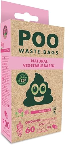 M-Pets Poo Dog Rose Scented 60 Waste Bags