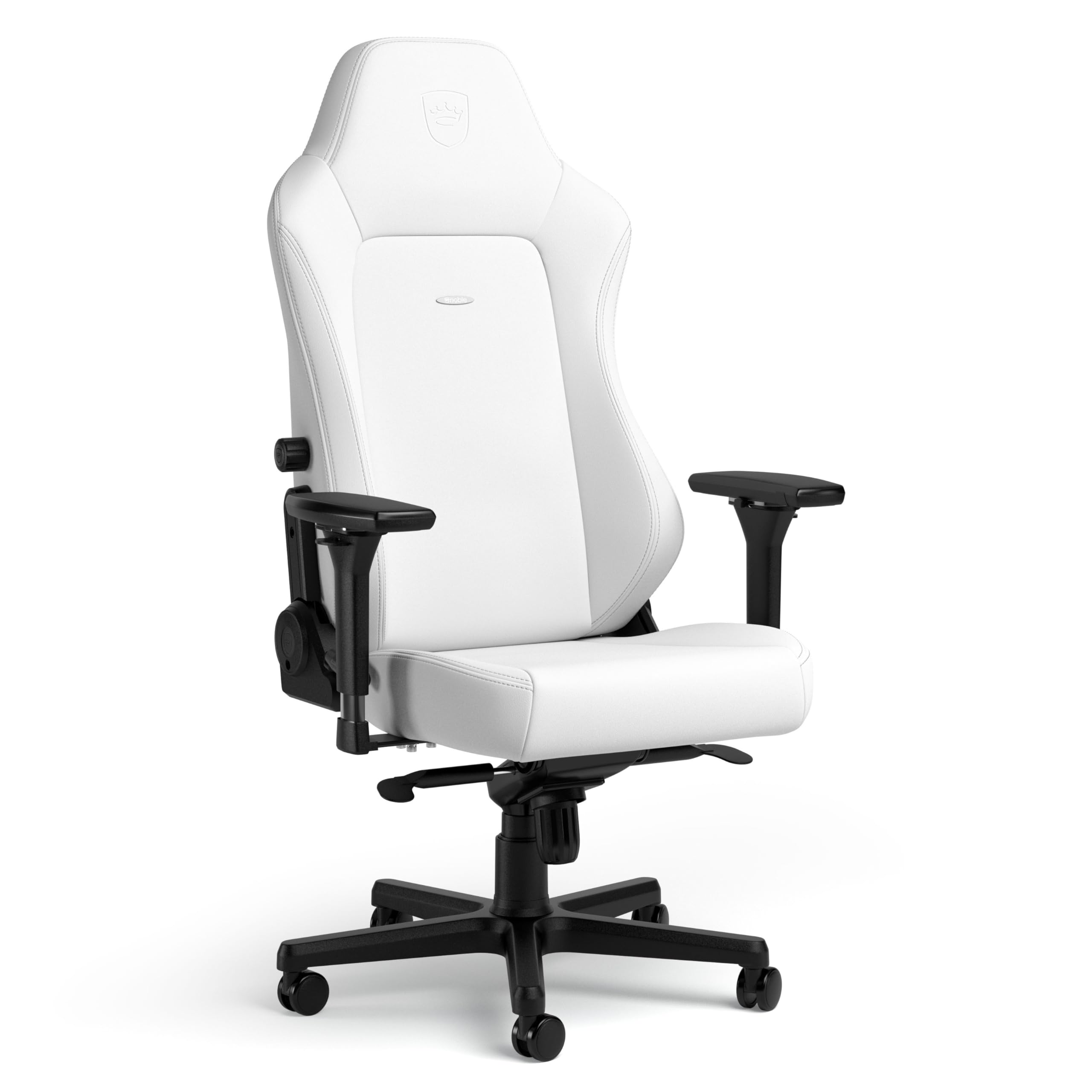 noblechairs Hero Chaise Gaming Blanche - Fauteuil de Bureau Blanc Coussin Inclus - Siege Gamer High-Tech Cuir Synthétique - Chaise Ergonomique - White Edition