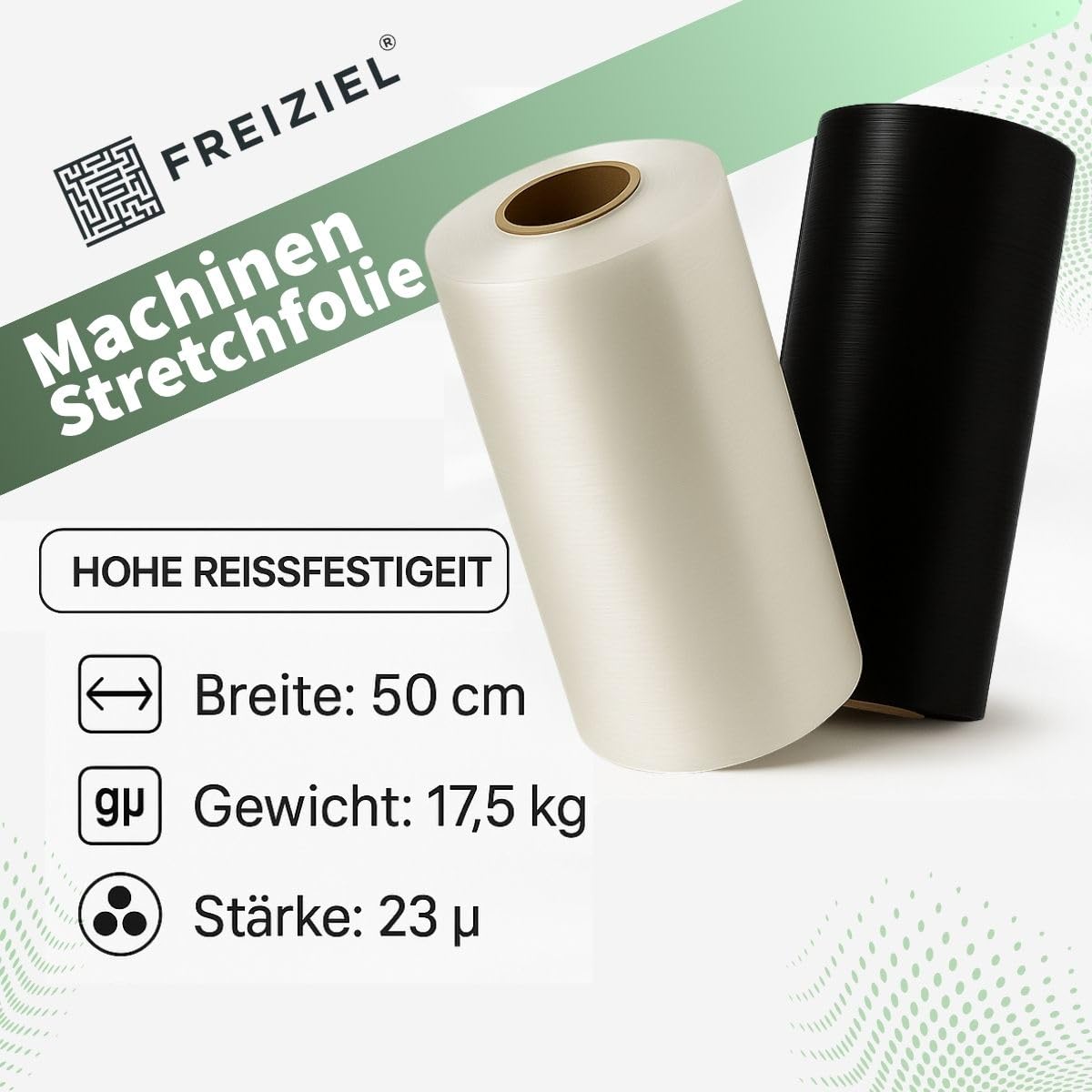 Einzelne Maschinen Stretchfolie Automatenstretchfolie transparent - 500mmx1512m - 17,5 Kg (23 my)