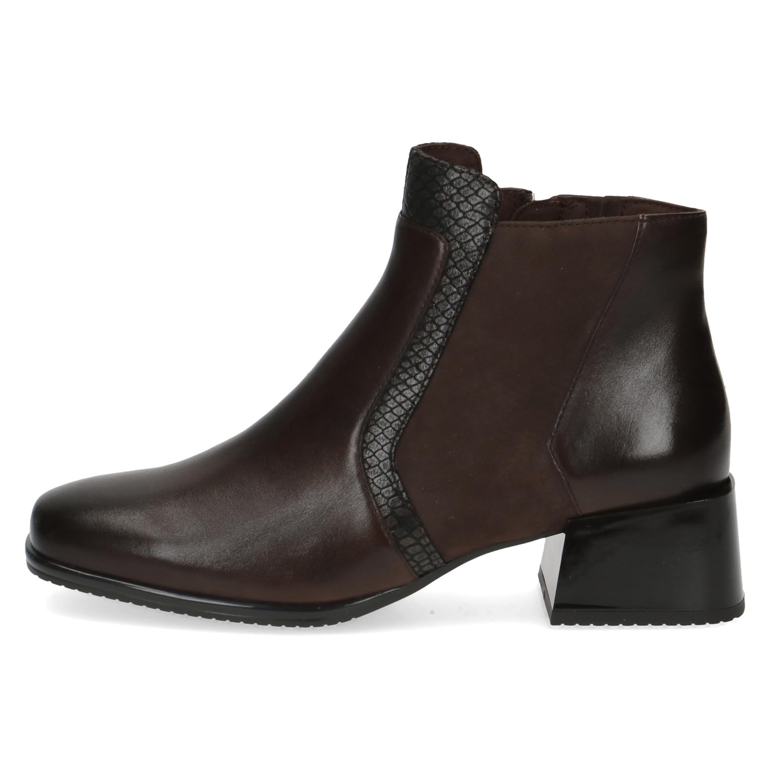 CAPRICE Damen Stiefeletten mit Absatz aus Leder Kleiner Absatz Weite G, Braun (Dk Brown Comb), 37 EU – Ansicht 6