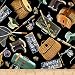 Timeless Treasures Gone Fishing Gear Black Fabric by The Yard