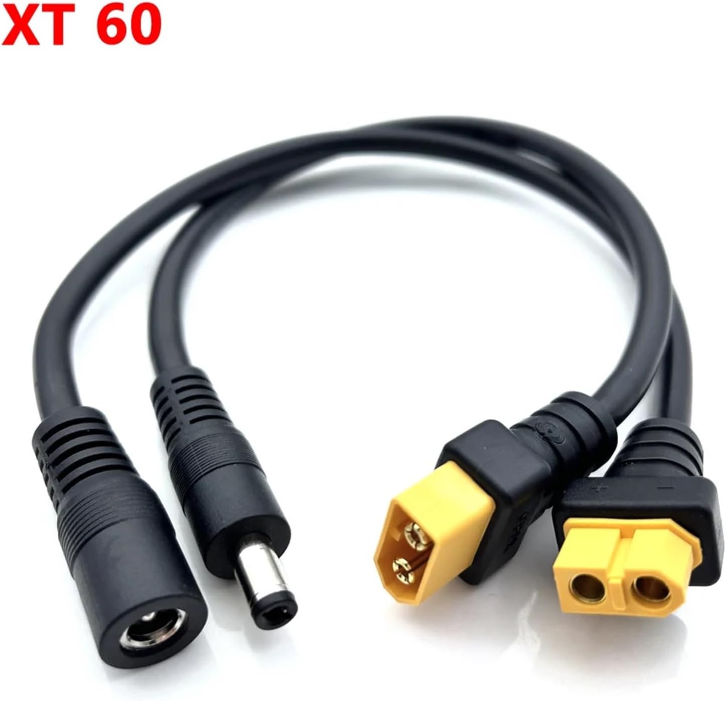 1pcs 10A XT60 Male Female Connector to DC 5525/DC5521 Power Cable(60male-5525male)
