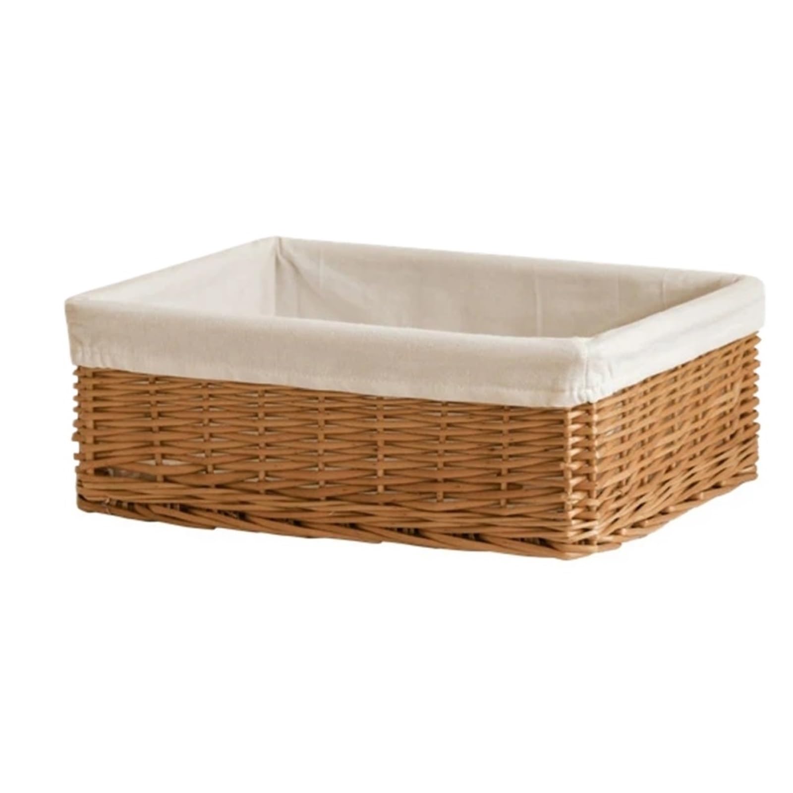 Rattan Baskets Wicker Basket Bathroom Laundry Woven Straw Storage Cloth Sundries Wardrobe For Storage(40x30x14cm)