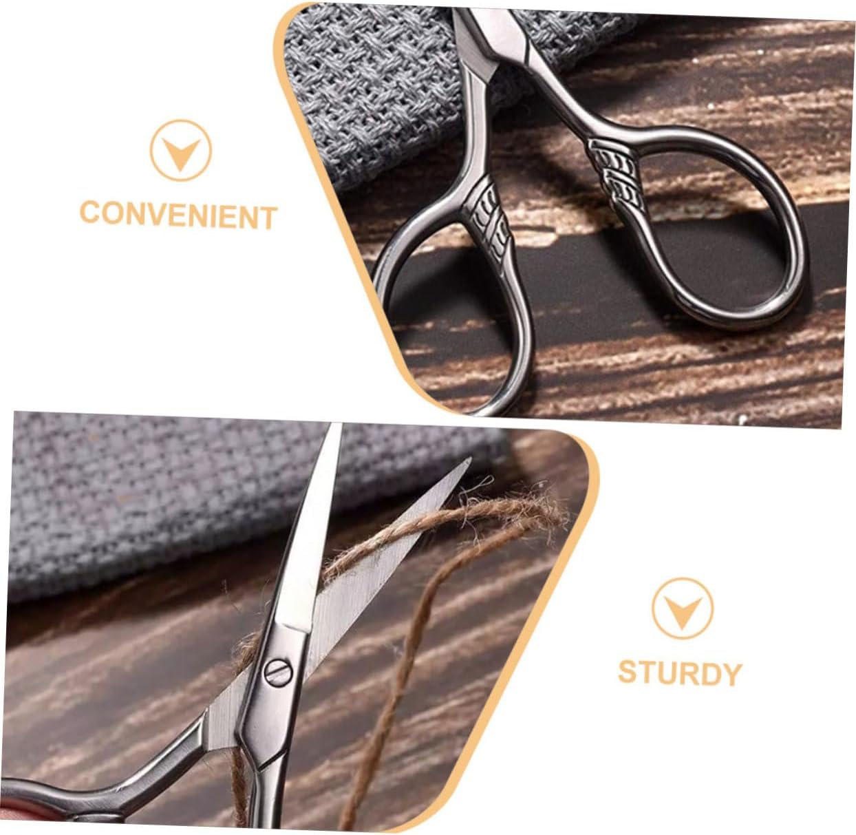 2pcs Eyebrow Scissors Stainless Trimming Scissors for Eyebrows Nose Hair and Beard Grooming Ergonomic Design for Comfortable Use