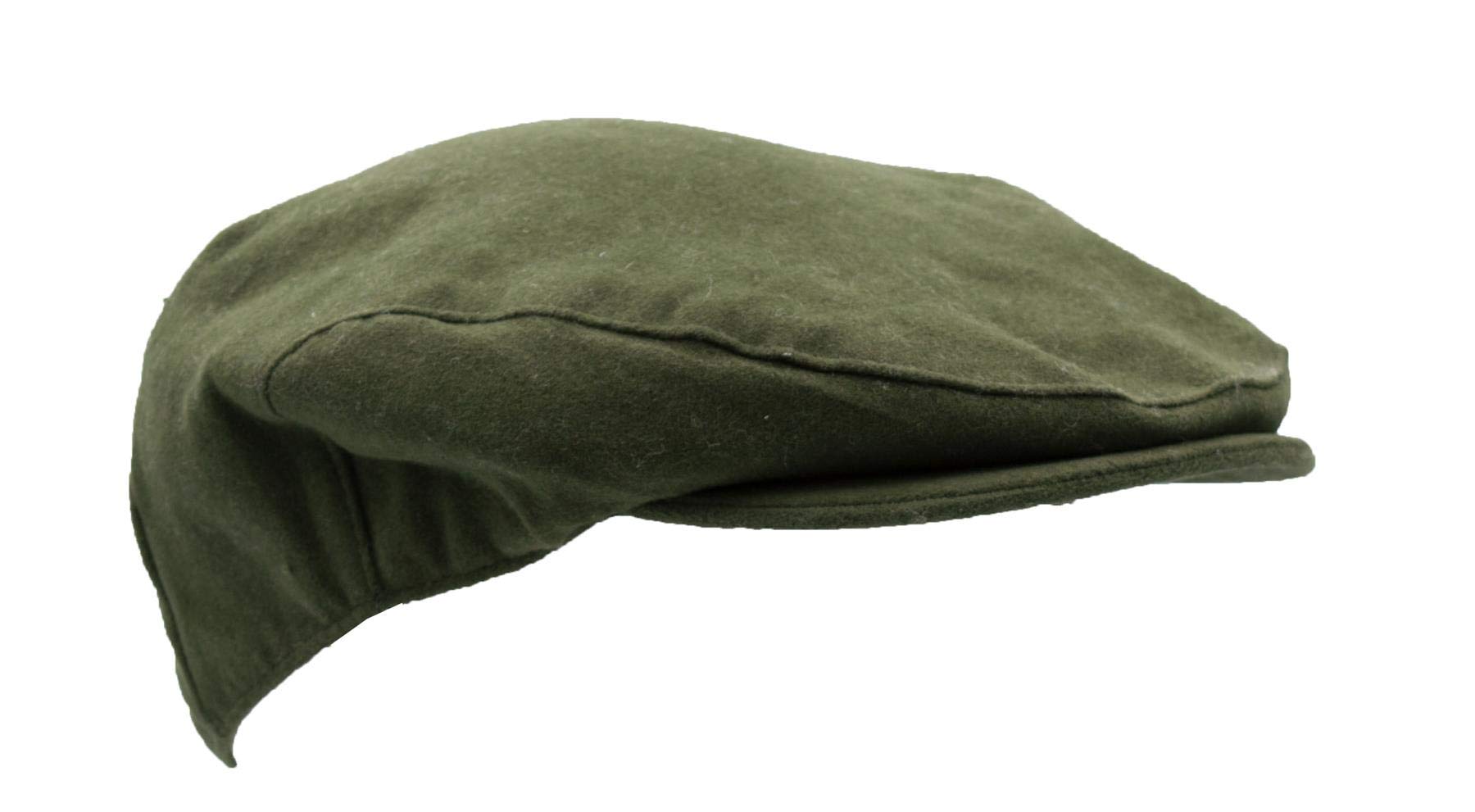 Walker & Hawkes - Moleskin Shenmore Flat Cap - Olive - L (59CM)