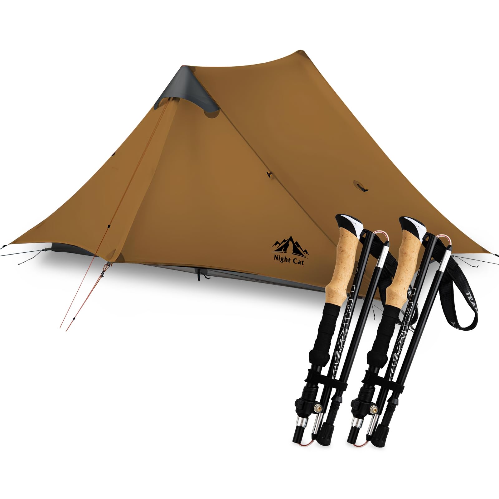 Night Cat Ultralight Tent 2 Persons with Trekking Poles Hiking for Professional Backpacker Hiker