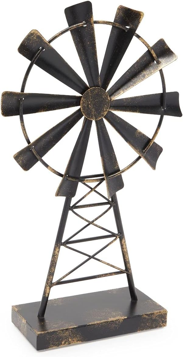 Farmlyn Creek Rustic Metal Windmill Décor (8 x 14 in)