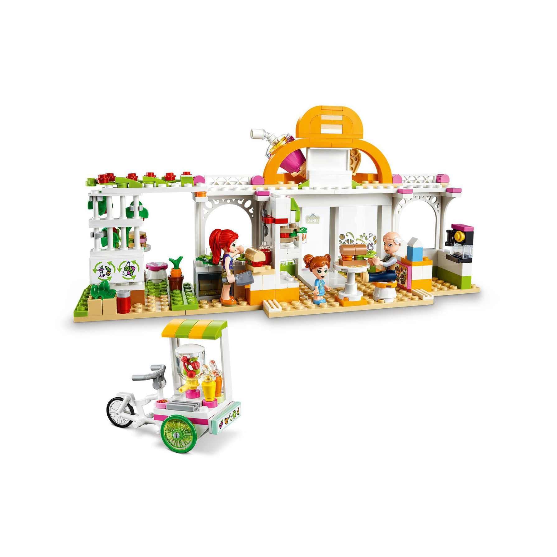 LEGO Friends 41444 El Café Bio de Heartlake City con 3 Mini muñecas, Juego Educativo para niños de 6 años y más