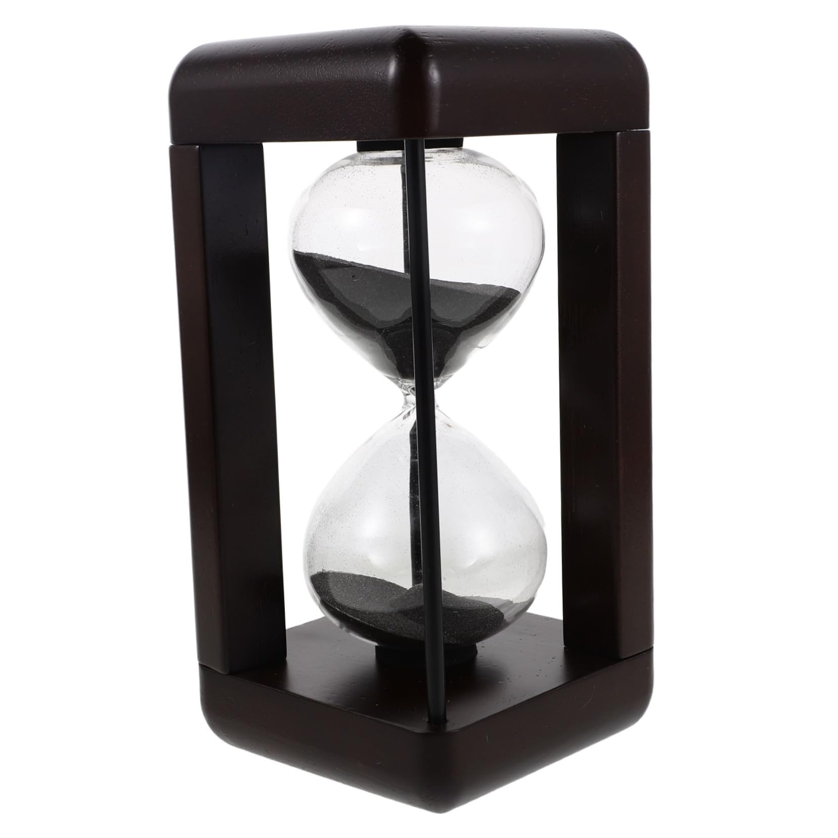 ABOOFAN Reloj de Arena de Vidrio Vintage Negro de 30 Minutos Temporizador Fiable y Resistente para Oficina y Eventos al Aire Libre