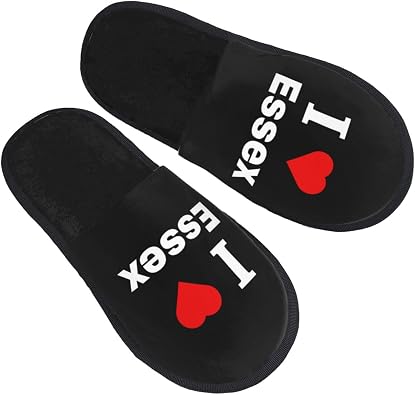 I Love Essex Slippers Winter Indoor and Outdoor Slipper Warm Cozy Soft Lightweight House Shoes Fuzzy Slip-On Slipper Large
