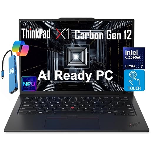 Lenovo Gen 12 ThinkPad X1 Carbon Laptop (14" FHD+ Touchscreen, Intel Core Ultra 7 165U vPro, 32GB LPDDR5x-6400MHz, 2TB SSD), AI PC, Backlit, FP, IST Hub, 1080p Webcam, Win 11 Pro w/AI Copilot, Black