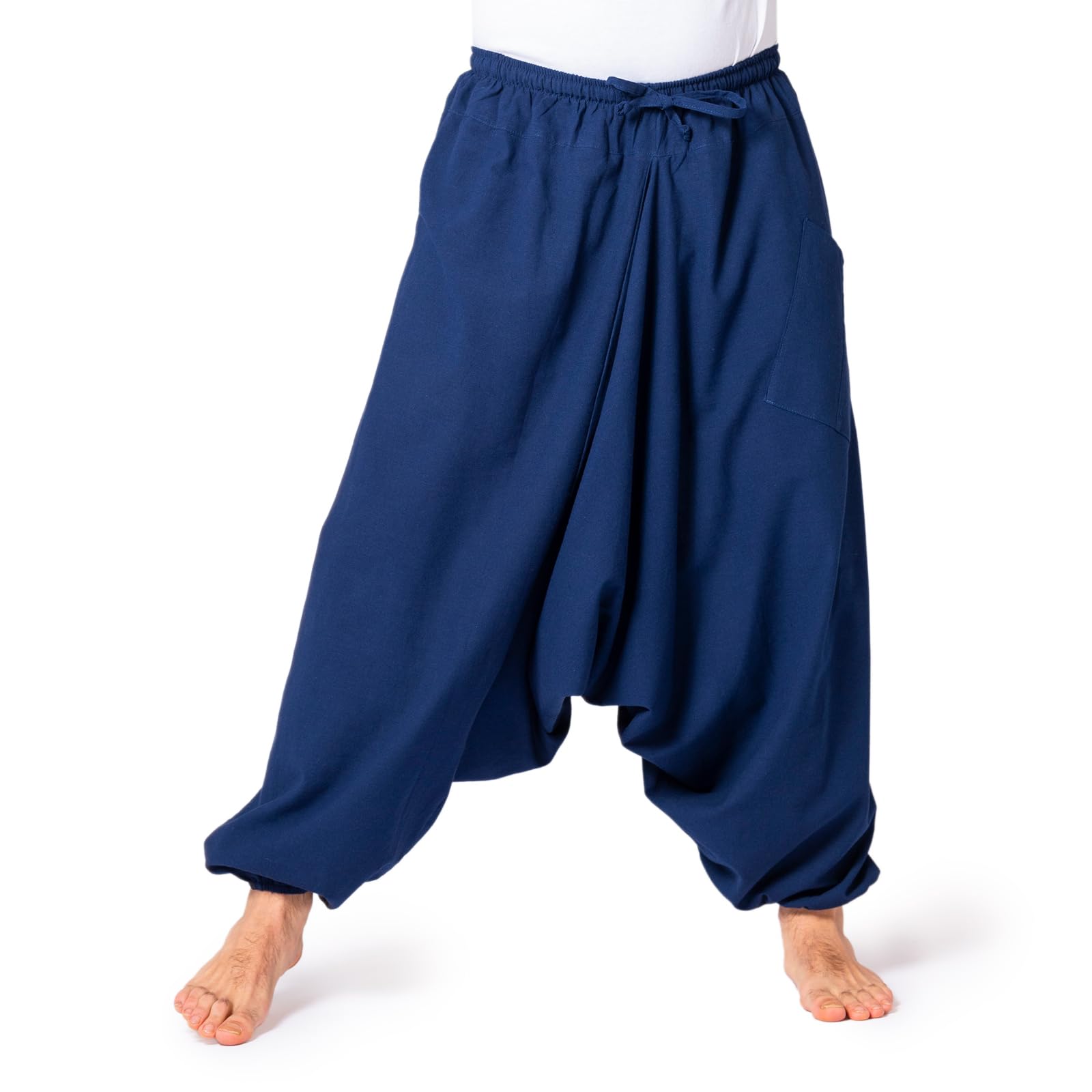 PANASIAM Aladin Pants Cotton 'Nature', Blue, L