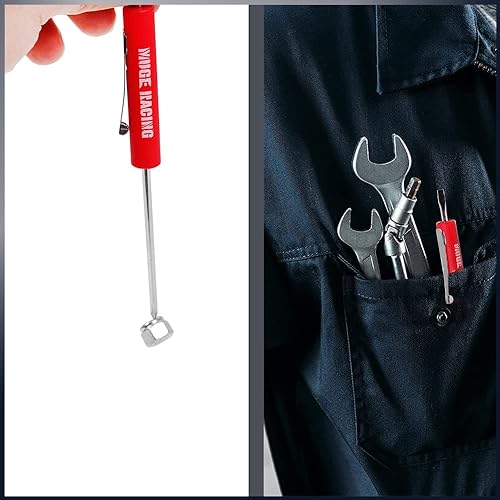 Miniatura 5 de MUGE Racing Destornillador de bolsillo de doble extremo y juego ranurado mecánico magnético con clip, mini destornilladores de bolsillo para