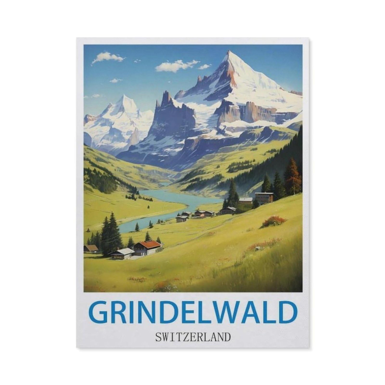 BEAYODKP Diamond Painting，Grindelwald Switzerland（30 x 40 cm）
