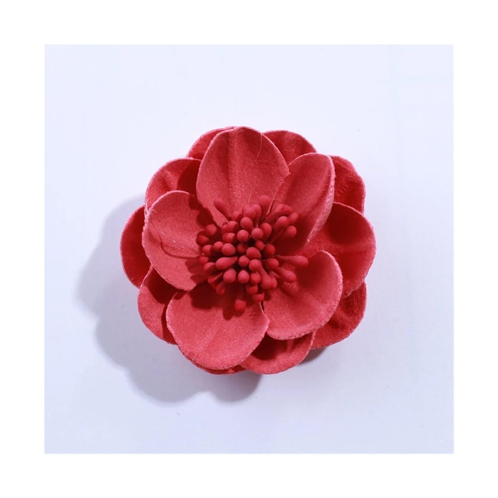 KiddiBubzi 10PCS 5CM Artificial Felt Fabric Flowers With Stamen For Wedding Invitation Chic Fake Flower For Home Dress Decoration(Coral)