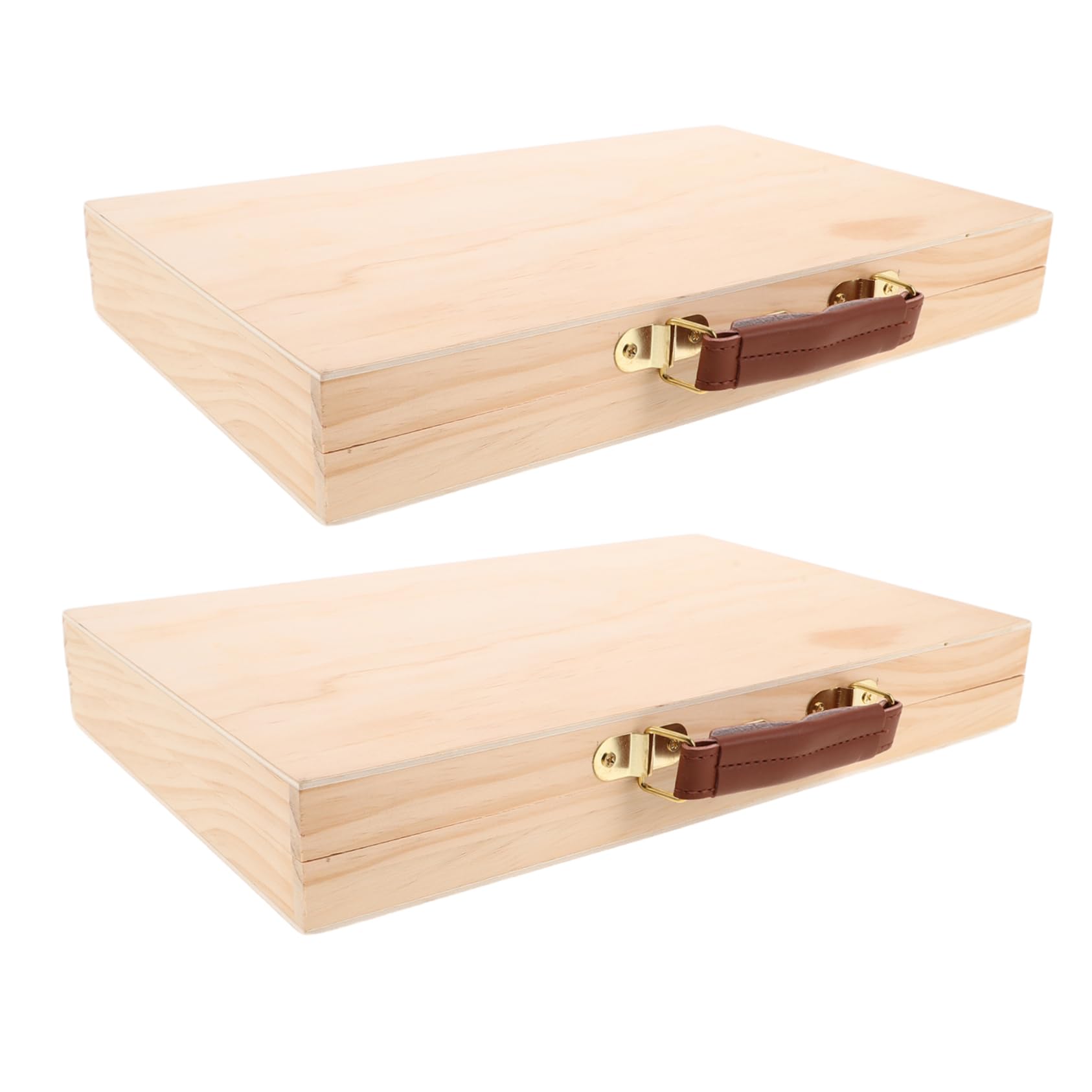 SHINEOFI 2stücke Holz Aufbewahrungsbox Tragbar für Künstlerbedarf Malutensilien Ölmalerei im Freien und Atelier Werkzeugkoffer Farbkasten Organizer Behälter Malerwerkzeuge Speziell für Küns
