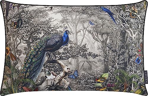 Kissenhülle Kissenbezug Vintage Bird Pfau Natur Wald mit Keder Digitaldruck Magma 40x60cm
