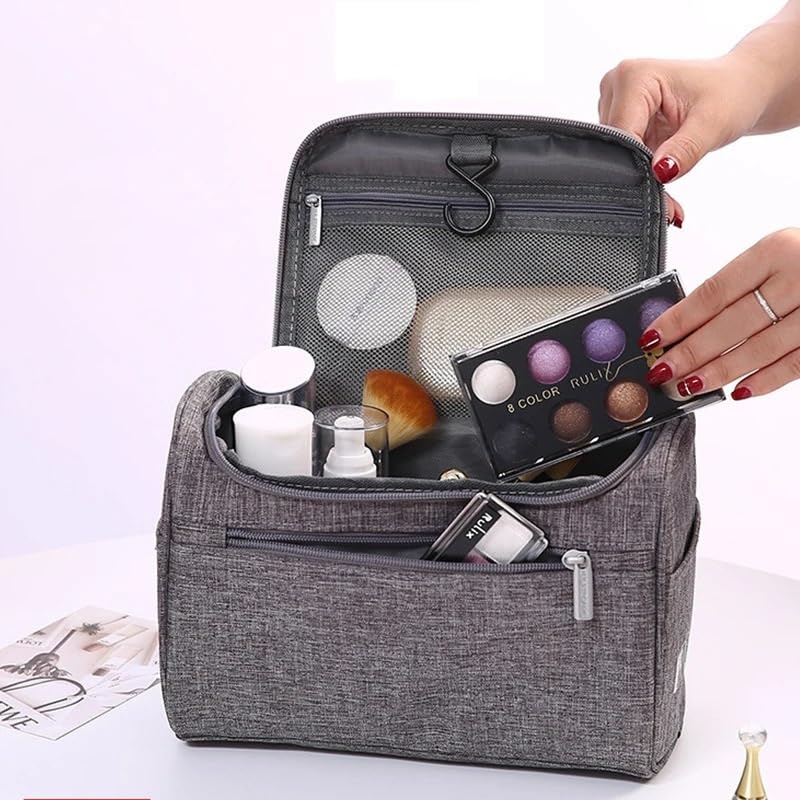 Borsa da Toilette Impermeabile con Gancio per Donna, Borsa cosmetica da Viaggio, Organizer per Trucco da Uomo, Astuccio per Articoli da Toilette da Bagno, neceser
