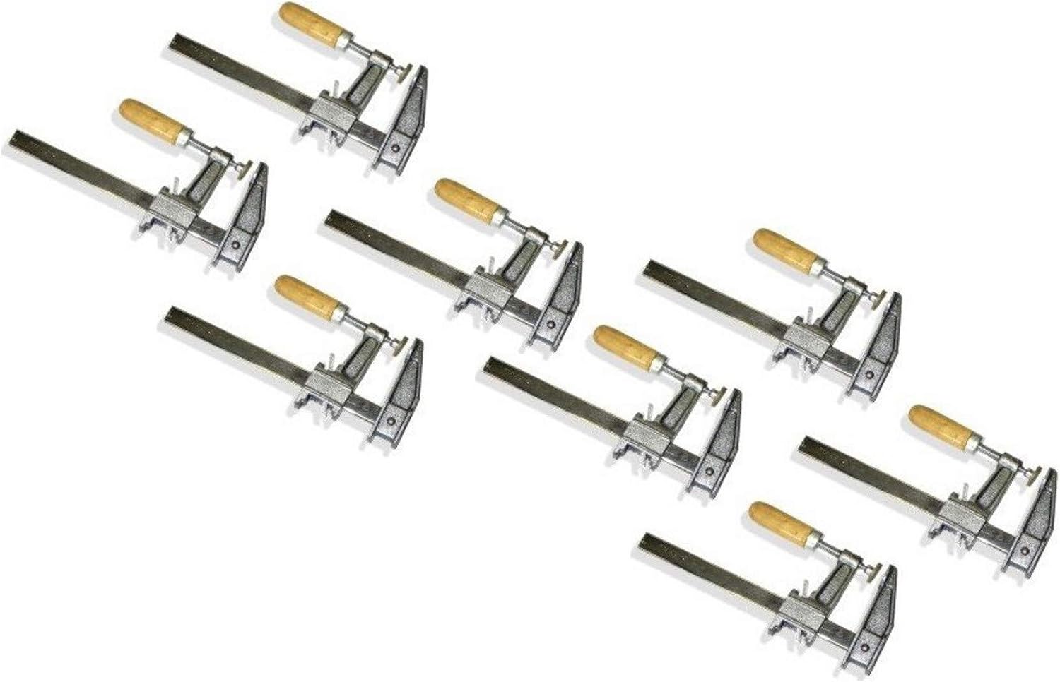 Set of 8-6" Steel Bar Clamp with Metal Ratcheting System and Quick Release Suitable for a Wide Range of Woodworking and Metalworking