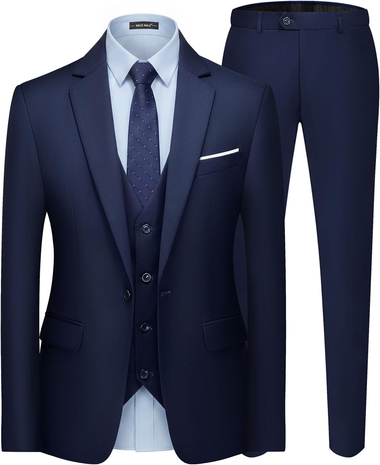 Men's 3 Pieces Suit Elegant Solid One Button Slim Fit Single Breasted Party Blazer Vest Pants Set