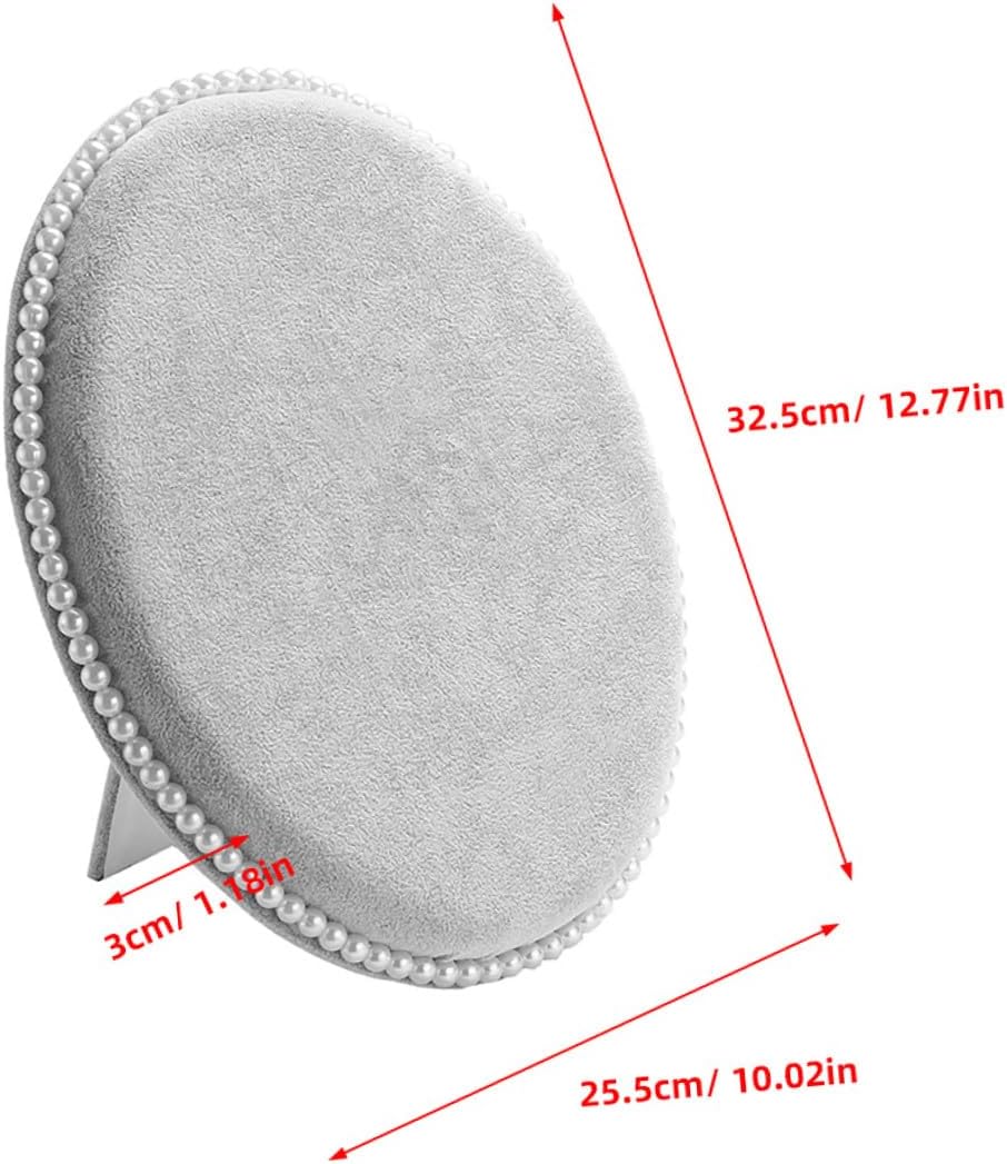 INOOMP Earring Organizer Rack Wall-mounted Jewelry Display Stand Large Oval Pearl Panel Velvet Gray Earring Storage Holder for Home Accessory Organization