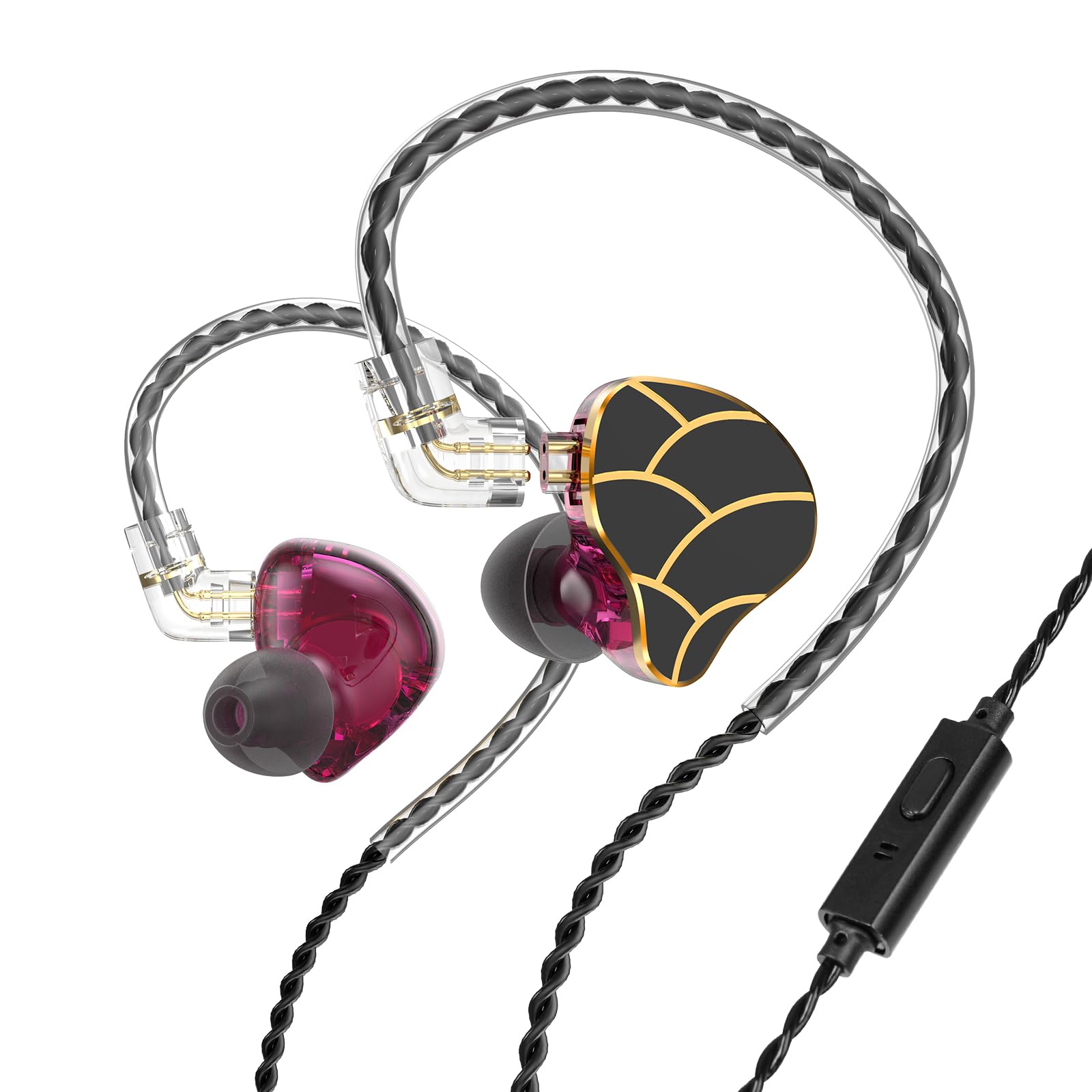 Jooy Paii Odio in Ear Monitor Wired Earbuds with Microphone, HiFi IEMs for Gaming, 3.5mm Stereo Sound Corded Headphones with Detachable Cable & Ear