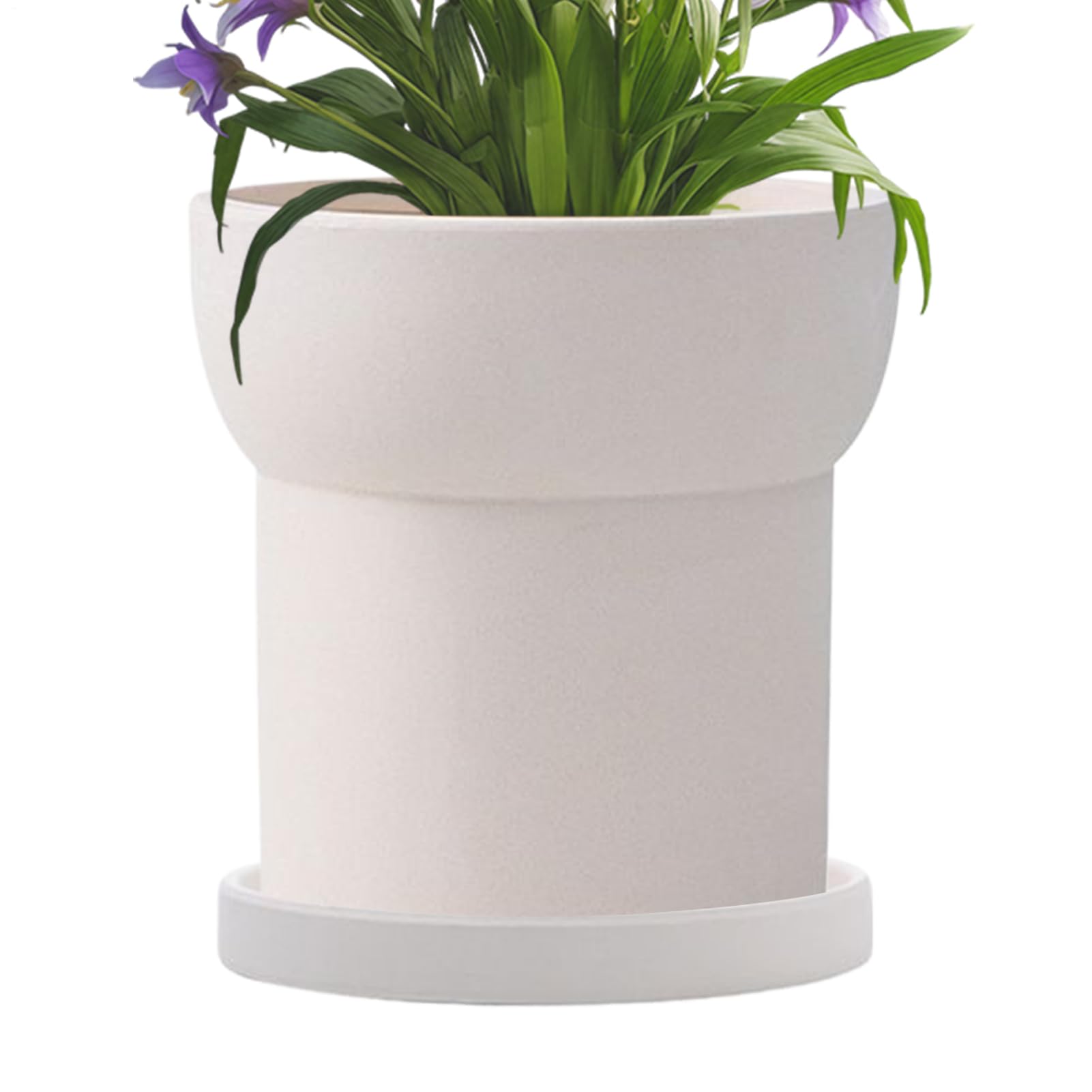 Pot de fleurs en céramique avec trous de drainage pour table et sol