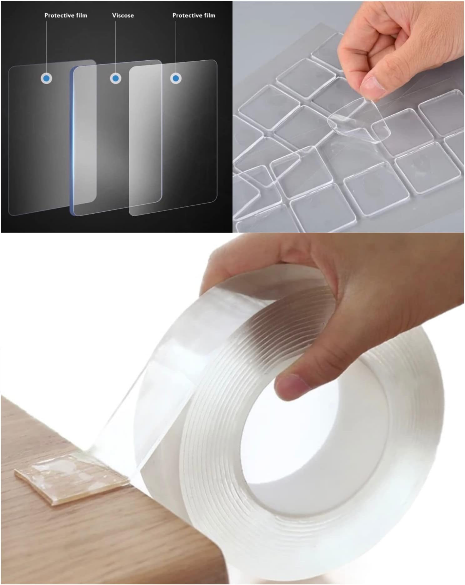 Girafu Double Sided Tapes 9.85Foot Heavy Duty Tape Washable Transparent Tape (9.85 Foot (118.2inchs))