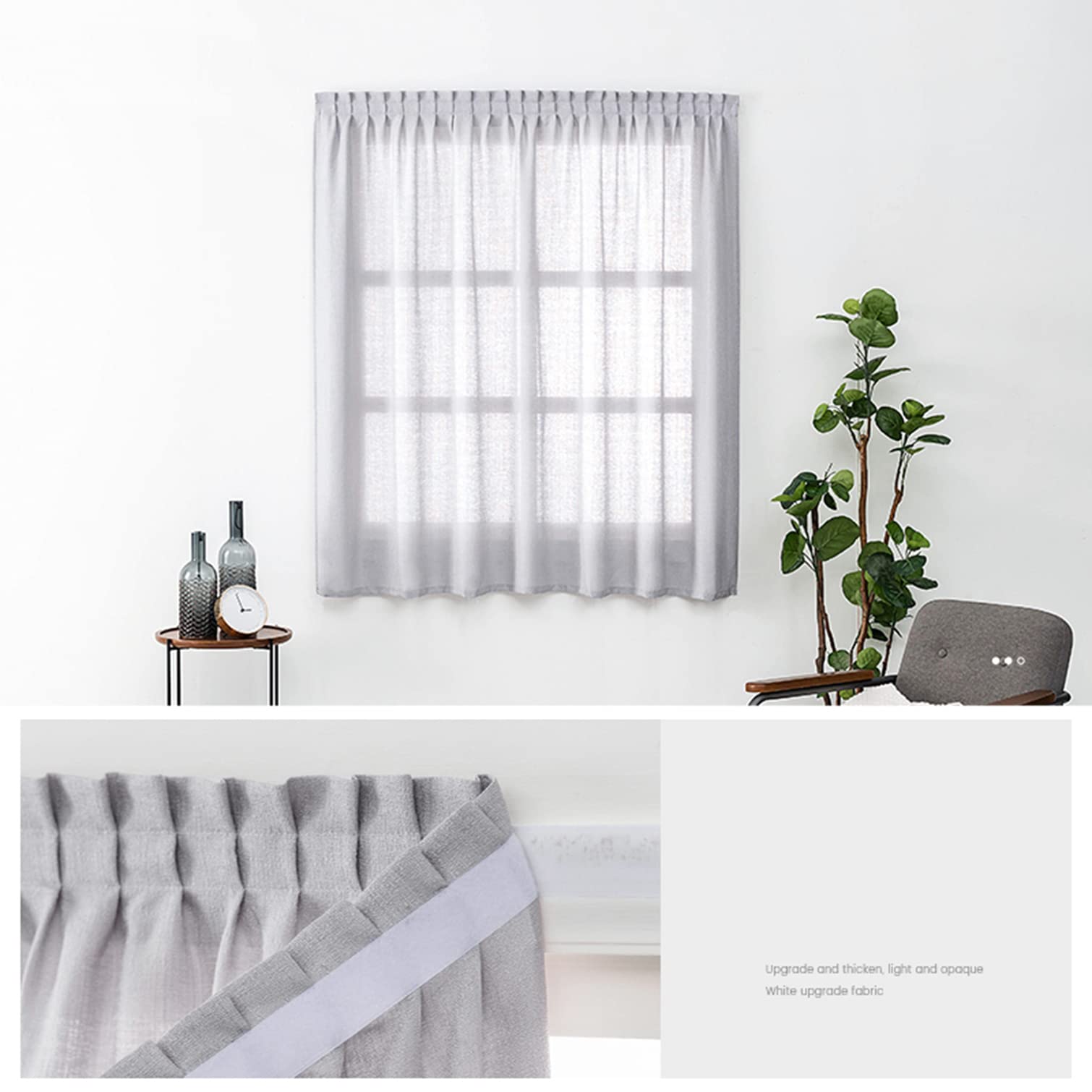 Tenda oscurante insonorizzante di con chiusura a velcro per camera da letto, ufficio, studio, dimensioni: 120x150 cm, colore: beige