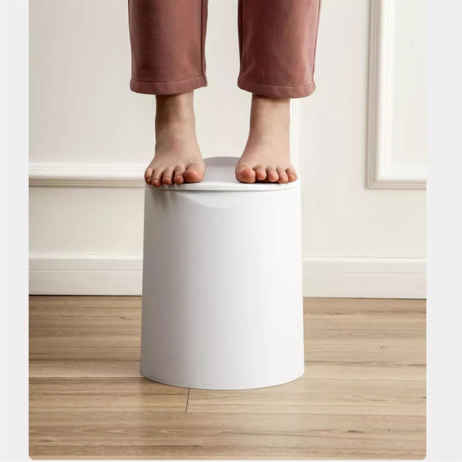 Papelera Papelera for el hogar, sala de estar, baño creativo, baño con tapa, cesta de papel, dormitorio con tapa, estilo nórdico Papelera De Cocina(C,L)