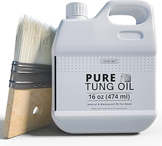 Sponsored Ad - 16 OZ Pure Tung Oil for Wood Finishing with Wood Brush, Waterproof Wood Sealer Indoor and Outdoor, 100% Pur...