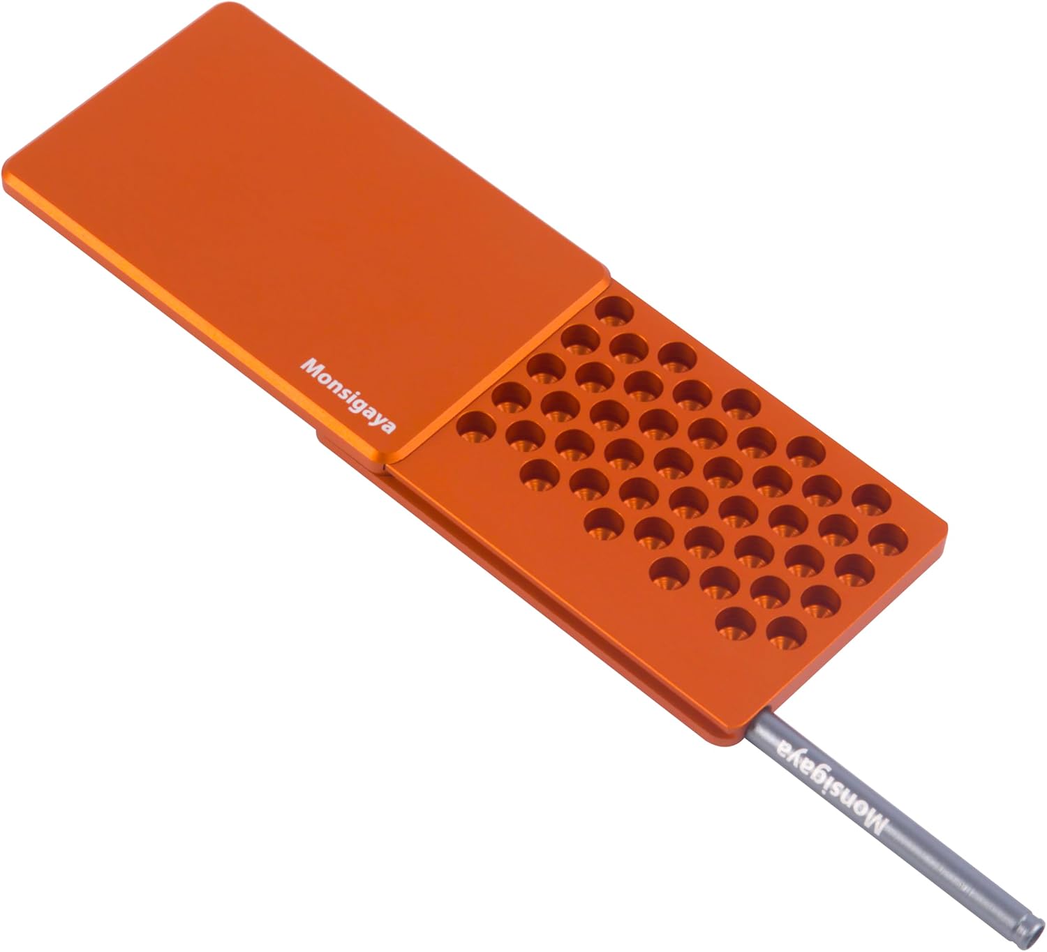Golf Edition 45 Compartment Metal Storage Box(Orange red) | Built in Metal Alloy Straw,Accompanied By Dedicated Leather Pouch