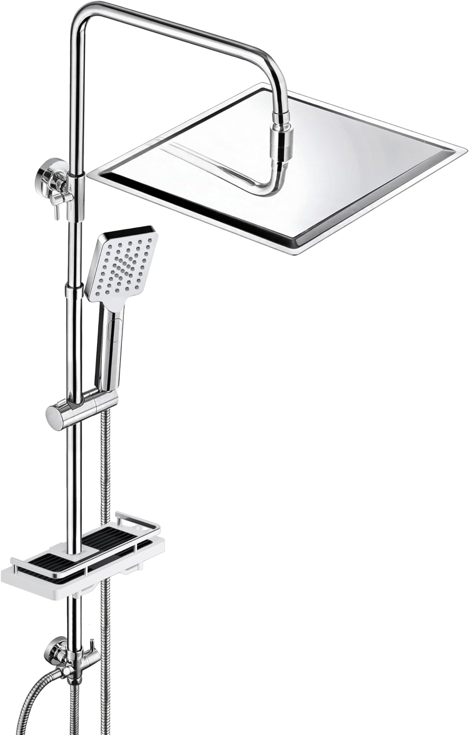 Stainless Steel Rain Shower System Shower Set with Shower Shelf (Shower Head 30 x 30 cm)