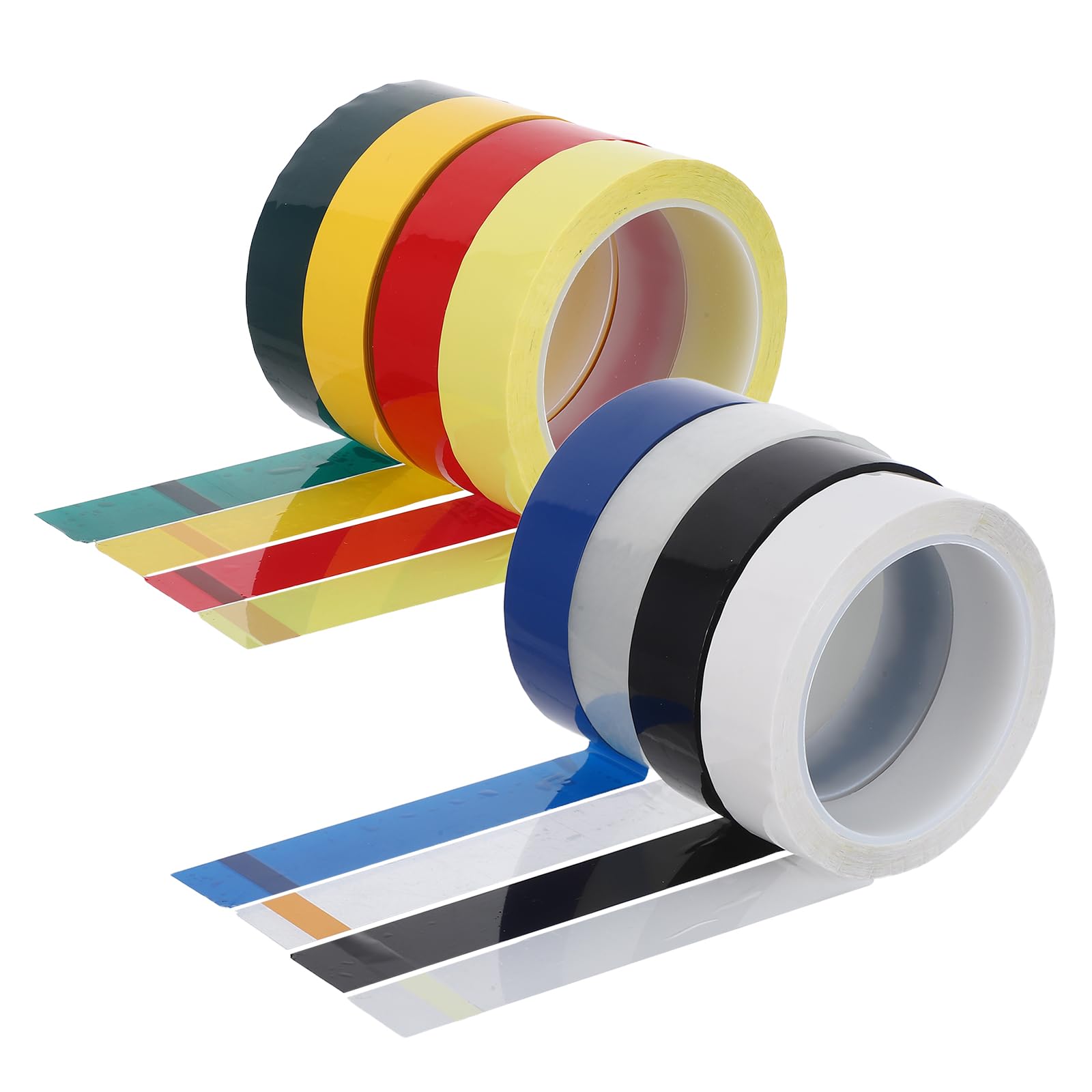 TEHAUX 8 Stück Farbiges Grafikband 25mm Breit Selbstklebendes Markierungsband in 8 Farben Langlebiges Malerkrepp für Schule Büro und Basteln Wetterfest und Stark Haftend