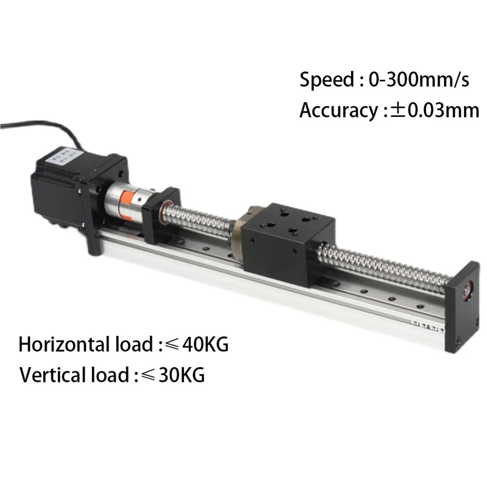Dual Optical Axis Manual Sliding Table Rail Guide SFU1605 Precision Linear Guide Shaft Actuator Module Position Slide Table Rail Motion with 57 Stepper Motor(100mm Stroke)