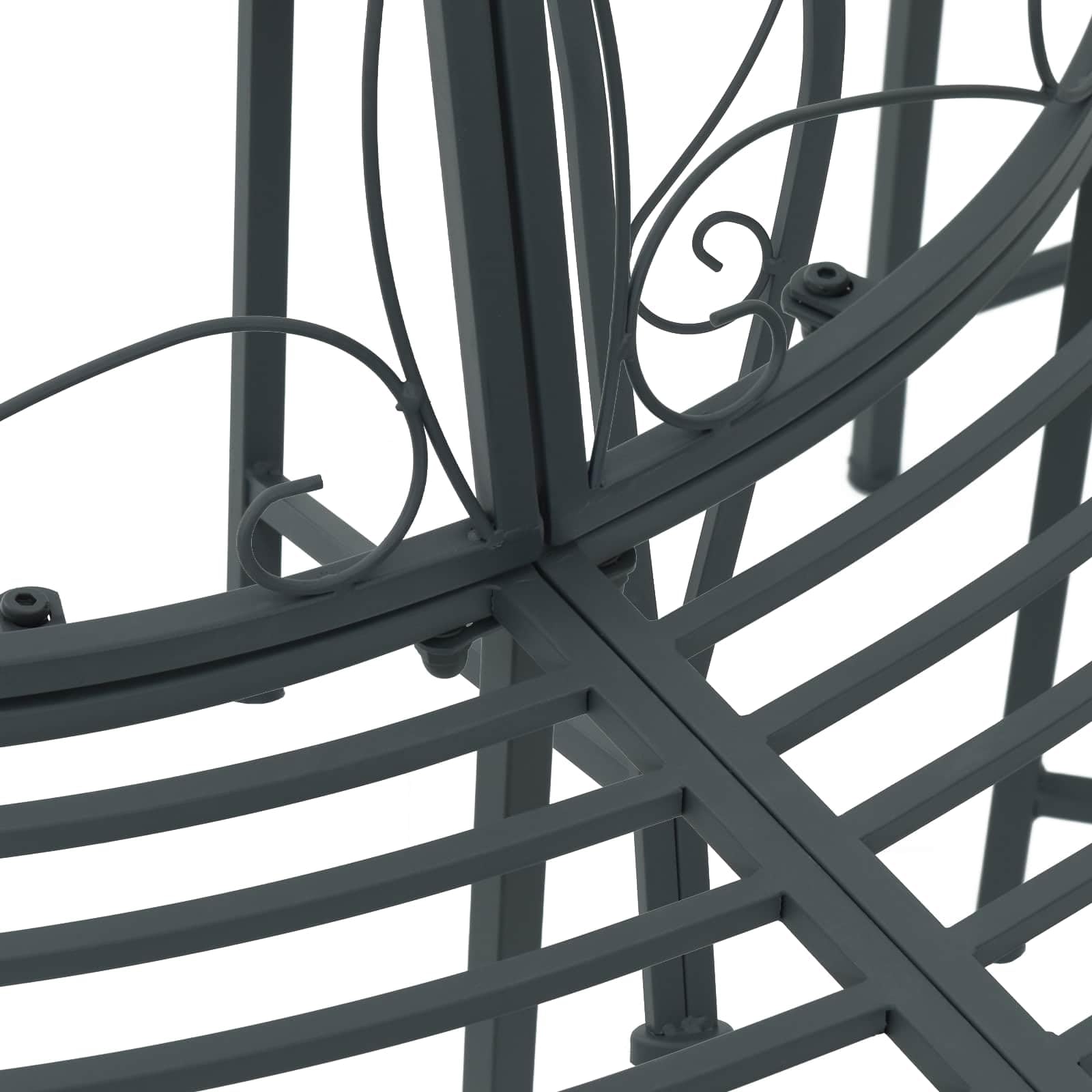 Banco de 4 asientos 160 x 80 x 89 cm acero plata gris balcón B