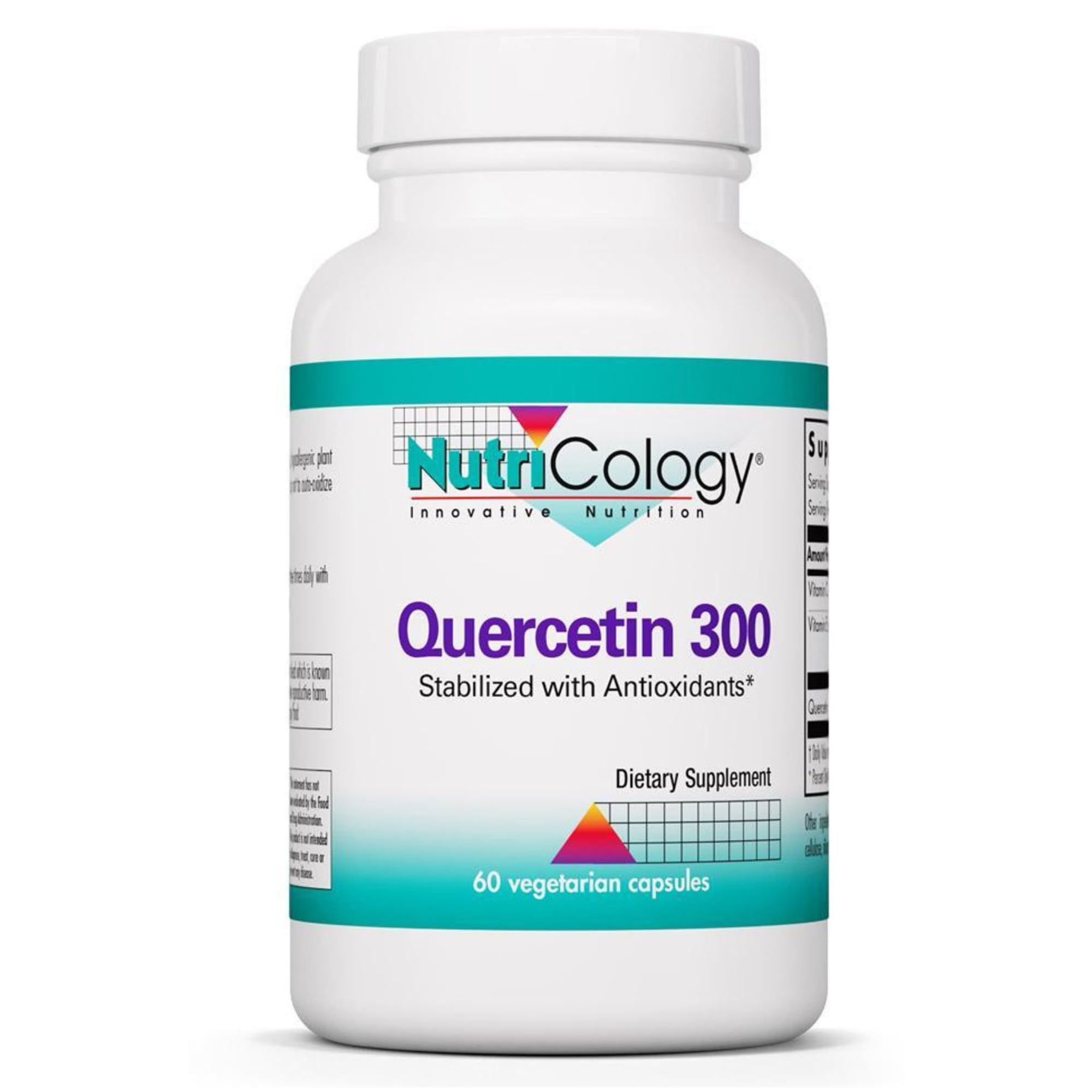 Nutricology Quercetin 300 Dietary Supplement - Immune Support, Stabilized with Antioxidants, Bioflavonoid, Mast Cell, Hypoallergenic, Delayed-Release, Vegetarian Capsules - 60 Count