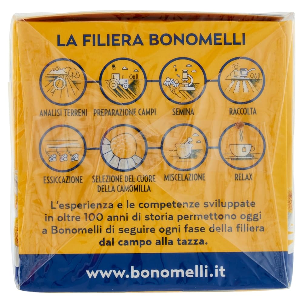 24x Bonomelli Gesiebte Kamille Camomilla Setacciata 18 filtri, Kamille 18 beutel 27g + Beni Culinari Kostenloser Schlüsselanhänger