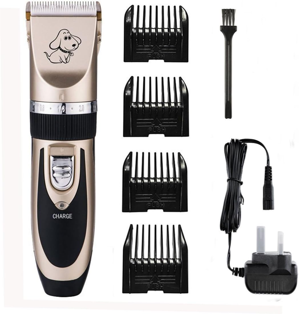 HARPIMER Electric Pet Grooming Clippers, Rechargeable Cordless Pet Hair Shaver, Grooming Trimmer Kit, with Low Noise Low Vibration, Cordless Pet Fur Grooming Set for Cats and Dogs