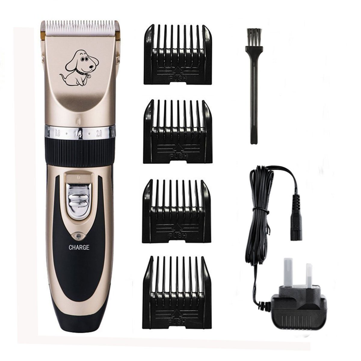 HARPIMER Electric Pet Grooming Clippers, Rechargeable Cordless Pet Hair Shaver, Grooming Trimmer Kit, with Low Noise Low Vibration, Cordless Pet Fur Grooming Set for Cats and Dogs