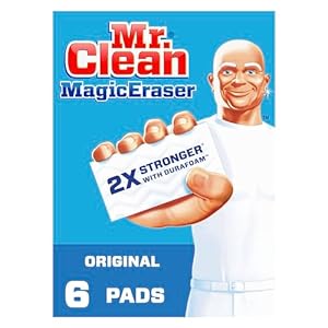 Mr. Clear Magic Eraser Authentic Cleansing Pads with Durafoam, White, 6 Depend