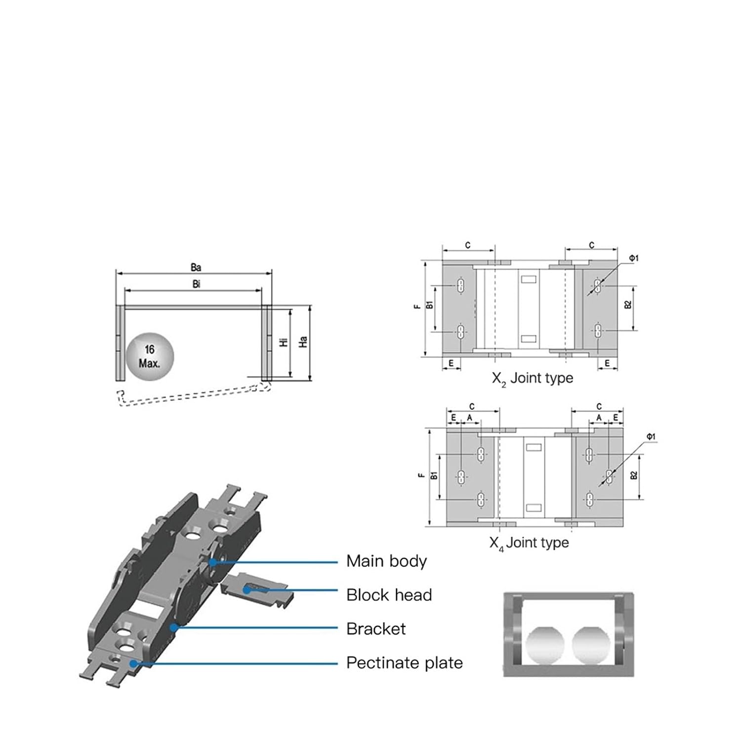 1M Cable Chain Semi-Enclosed Interior Opening 18x18 18x25 18x37 18x50 Drag Plastic Towline Transmission(28mm,18x25 mm)
