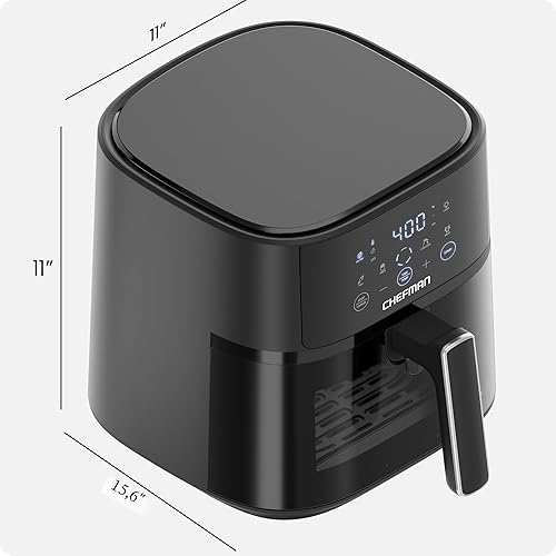 Miniatura 8 de Chefman Freidora de aire Freidora de aire compacta de 6 cuartos de galón para comidas rápidas y fáciles, cuenta con tecnología Hi-Fry para extra