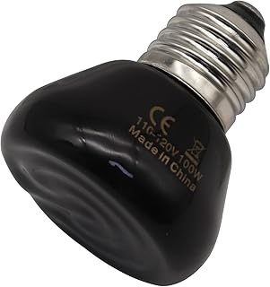 Mini Reptile Heat Lamp, 25w Infrared Ceramic Heat Emitter, No Light Emitting Reptile Heat Bulbs,Ceramic Heat Lamp for Amphibian, Chicken Coop,Cat, Turtle, Snake,Terrarium (1, 100 W)