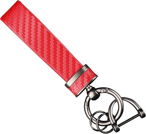 Wedfish Llavero de fibra de carbono, llavero de automóvil, accesorios de automóvil, llavero y antipérdida, buenos regalos para seres queridos y